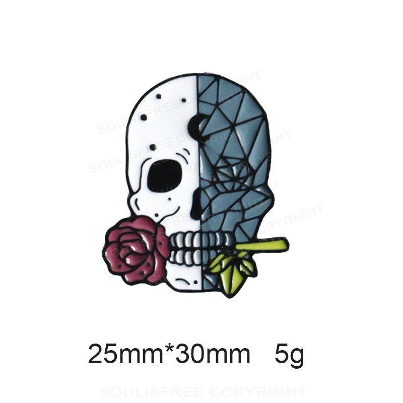 Flower Skull Pins