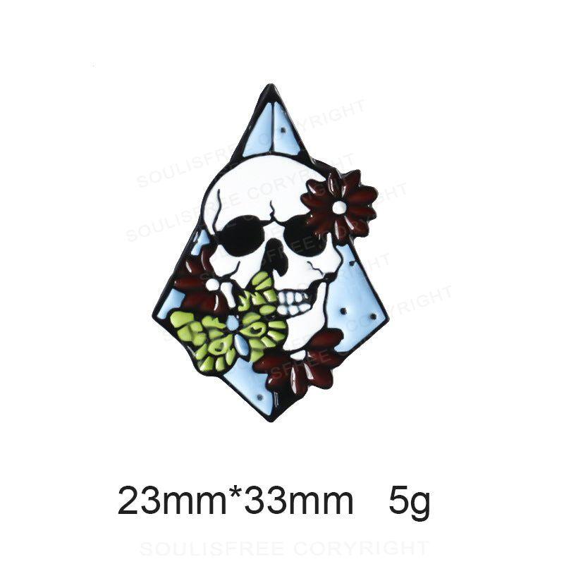 Flower Skull Pins