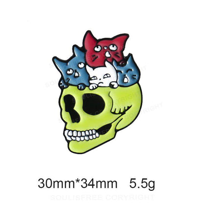 Flower Skull Pins