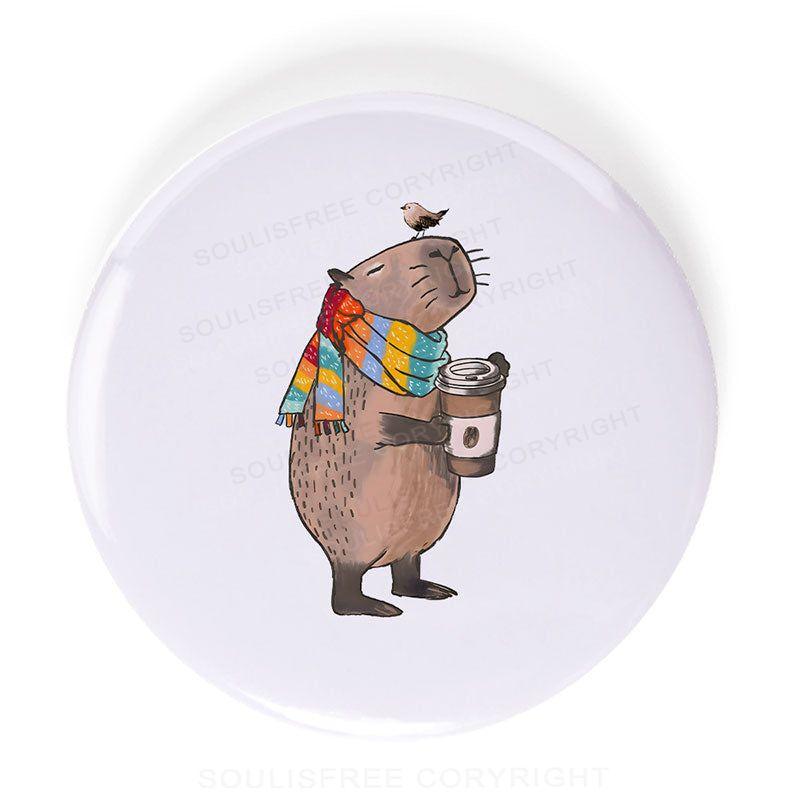 Capybara Coffee And Companion Pin