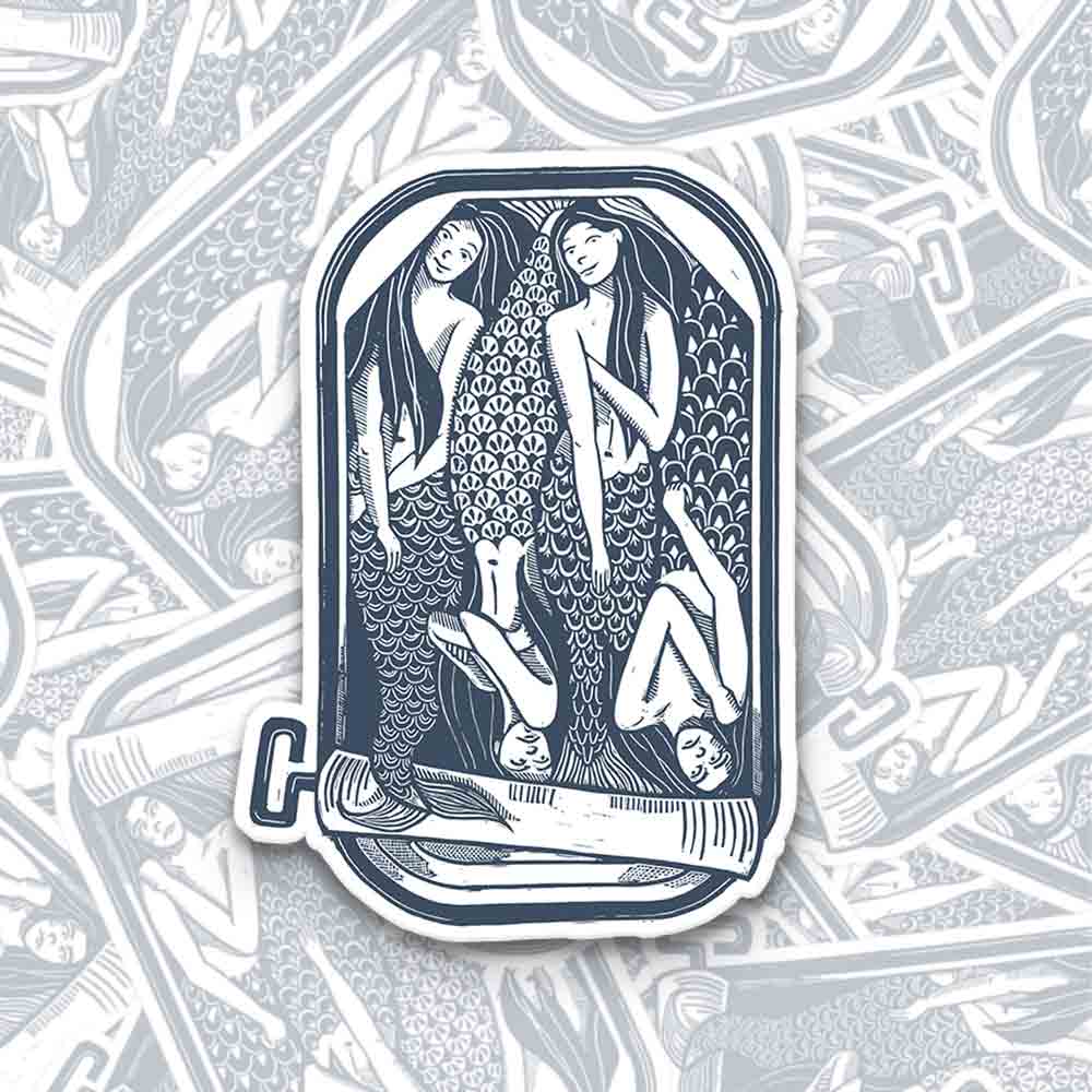 Sardine Mermaids 1PCS Stickers