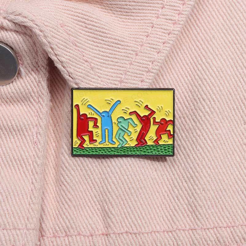 Keith Haring Style Pins