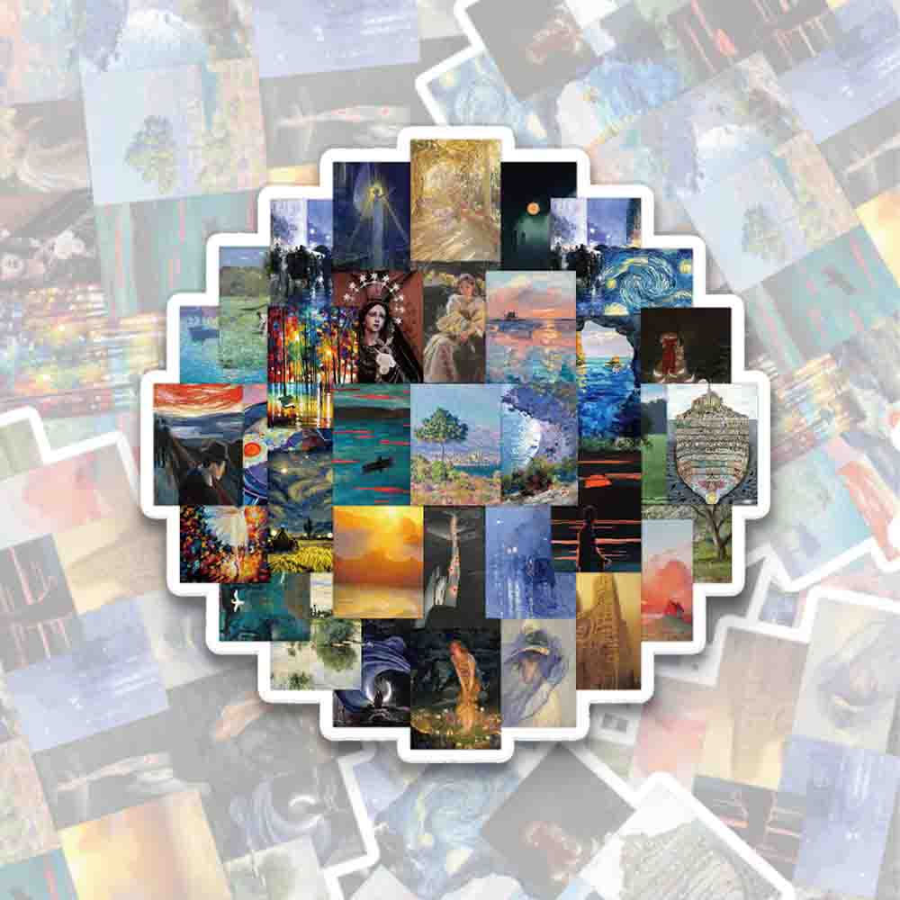 Famous Scenery Paintings 60PCS Stickers