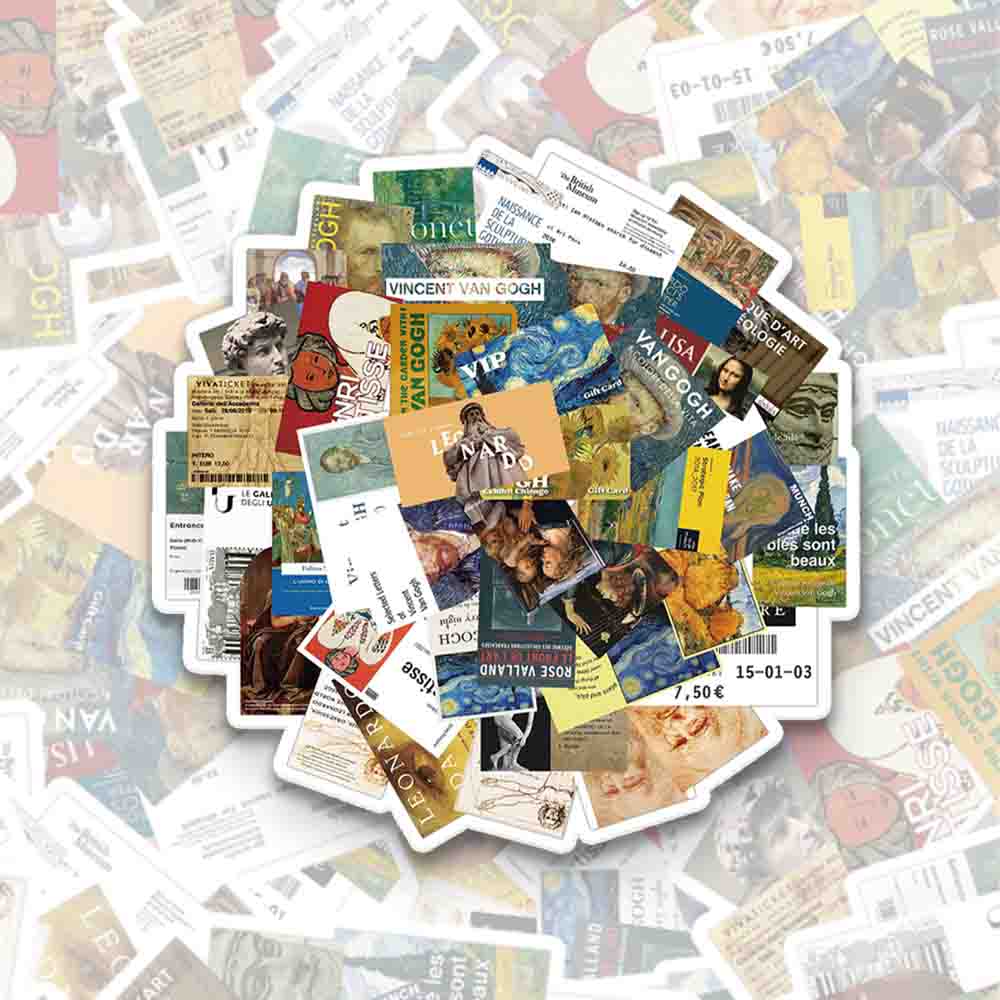 Art Museum Ticket Stub 52PCS Stickers