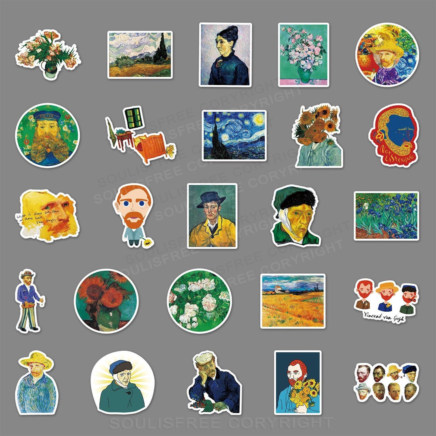 Van Gogh's World 50PCS Stickers