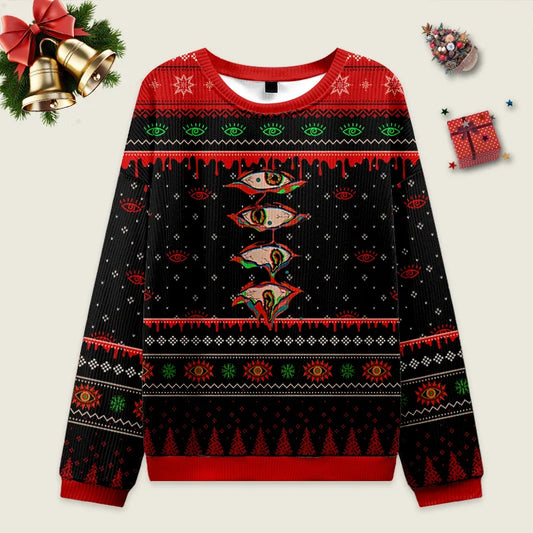 Psychedelic Eyes Ugly Christmas Sweater