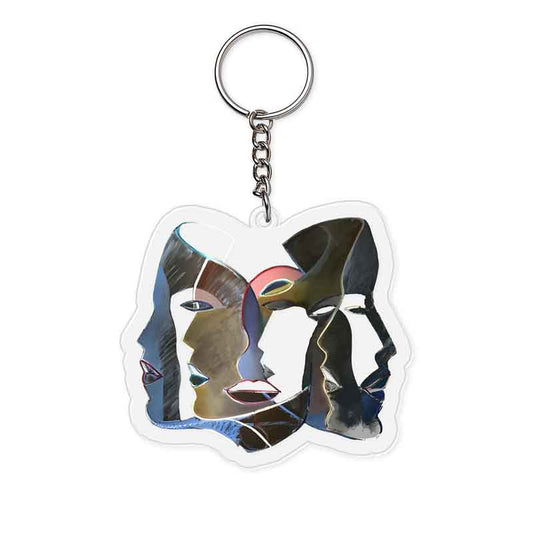 Layers of Masks Keychain