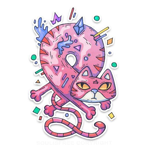 Donut Cat 1PC Sticker