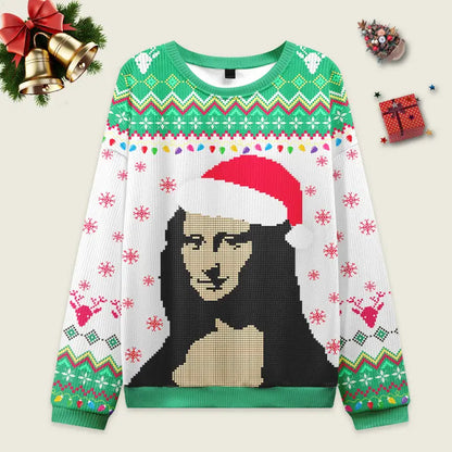 Mona Lisa For Ugly Christmas Christmas Sweater