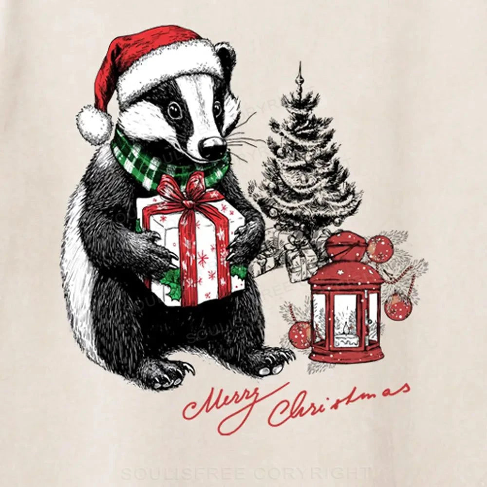 Red Riding Hood Santa Badger