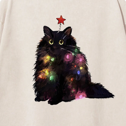 Dazed Christmas Black Cat