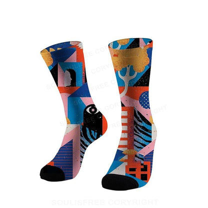 Corner Of City Full Print Socks