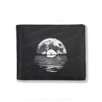 Record Moon Leather Wallet