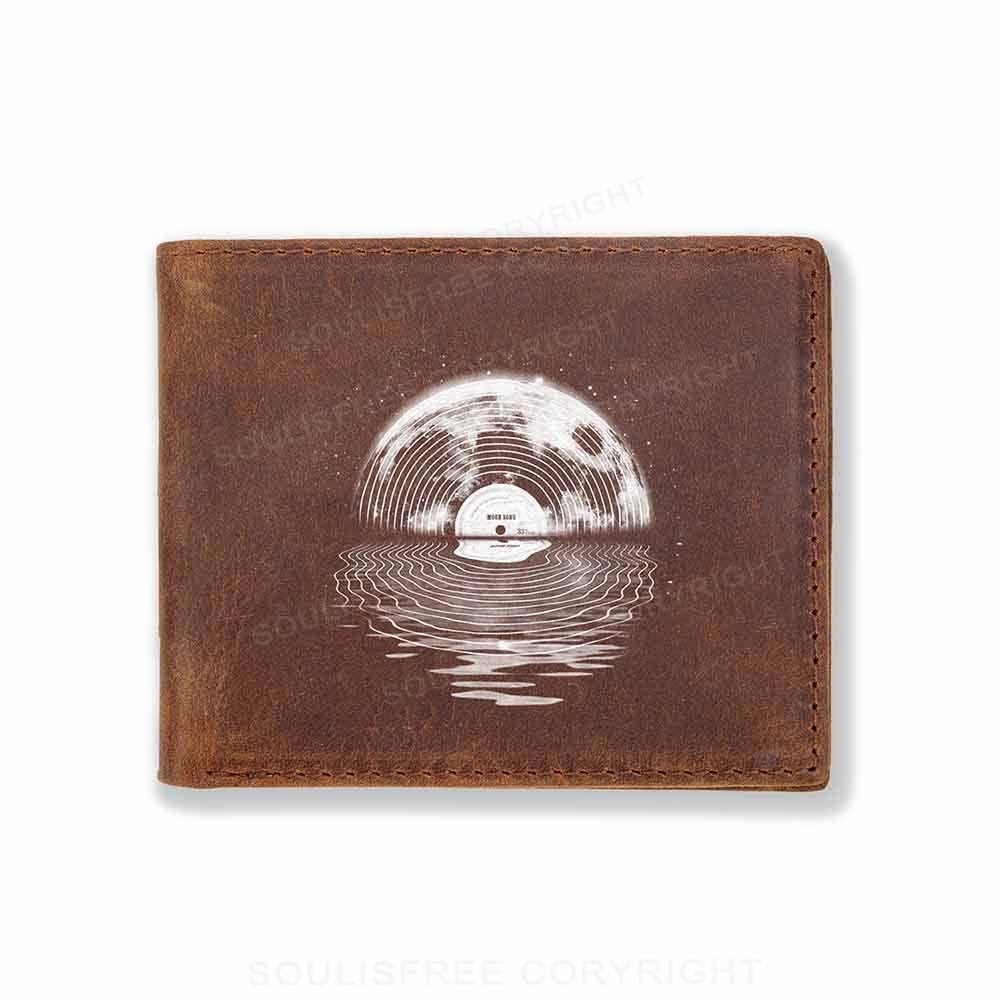 Record Moon Leather Wallet