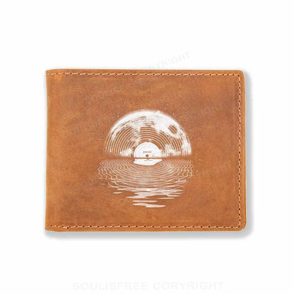 Record Moon Leather Wallet