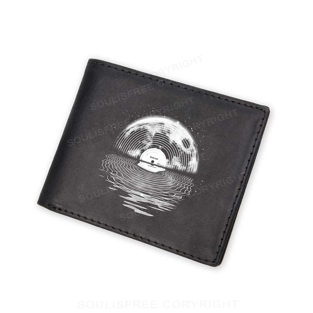 Record Moon Leather Wallet