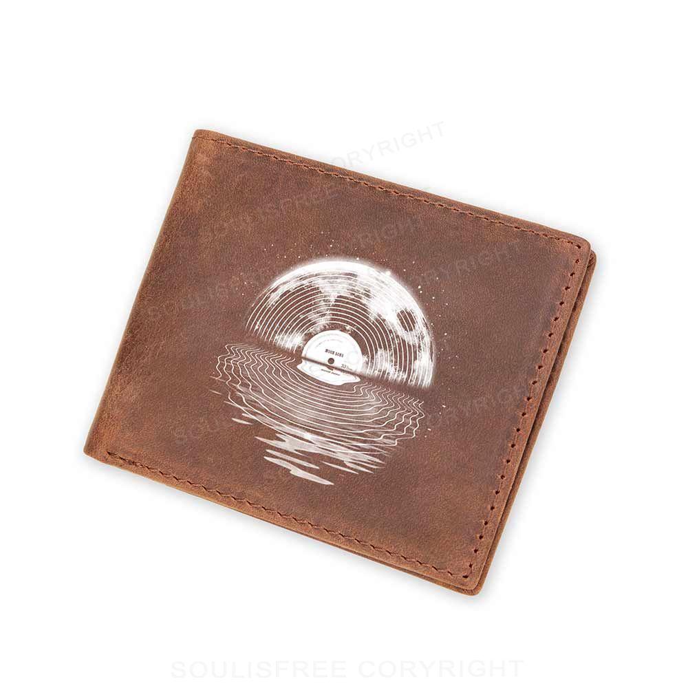 Record Moon Leather Wallet