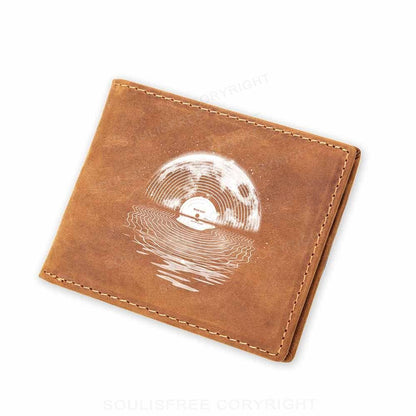 Record Moon Leather Wallet