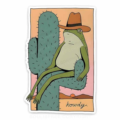 Cowboy frogs 1PC Sticker