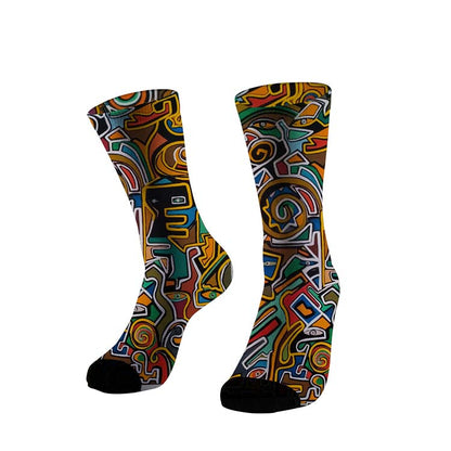 Psychedelic Geometry Full Print Socks