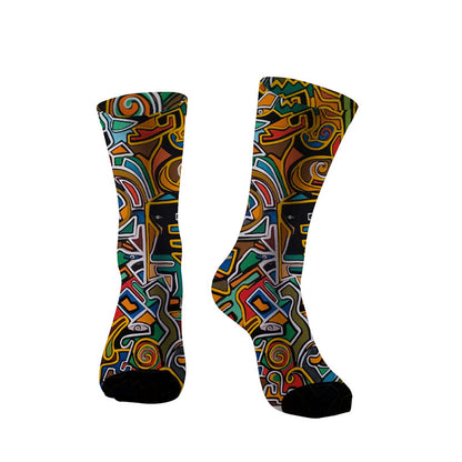 Psychedelic Geometry Full Print Socks