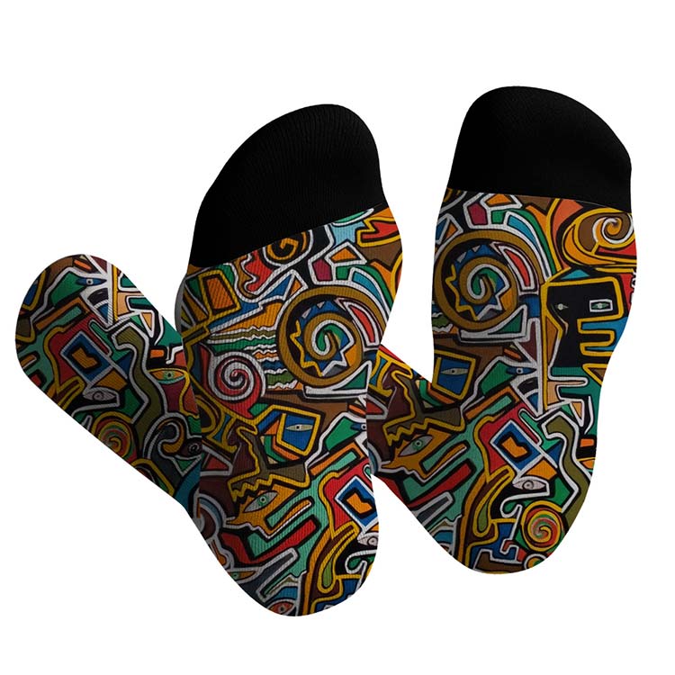 Psychedelic Geometry Full Print Socks