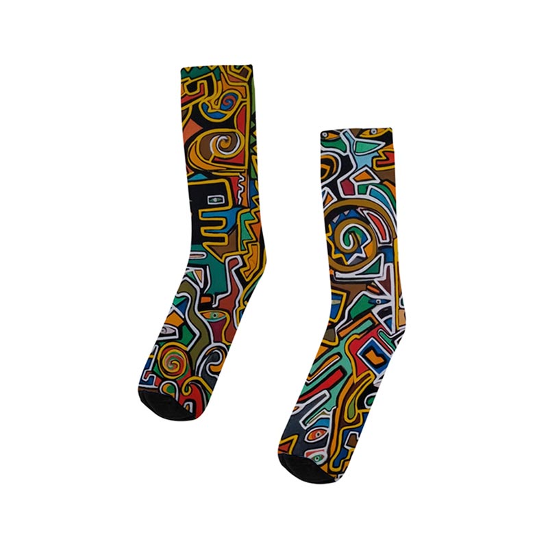 Psychedelic Geometry Full Print Socks