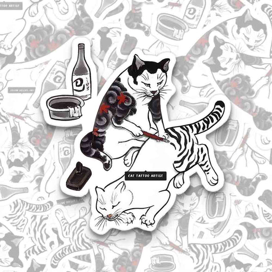 Cat Tattoo 1PCS Stickers