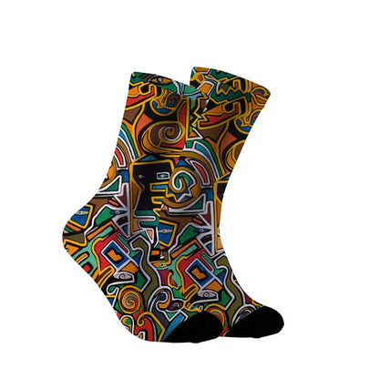 Psychedelic Geometry Full Print Socks