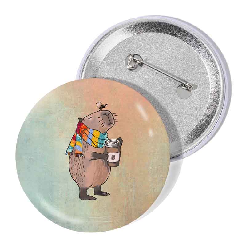 Capybara Coffee And Companion Pin