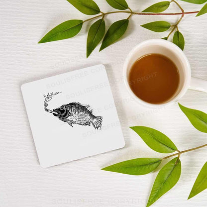 Smoking Fish Drink Coaster