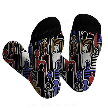 Abstract Human Figure Full Print Socks