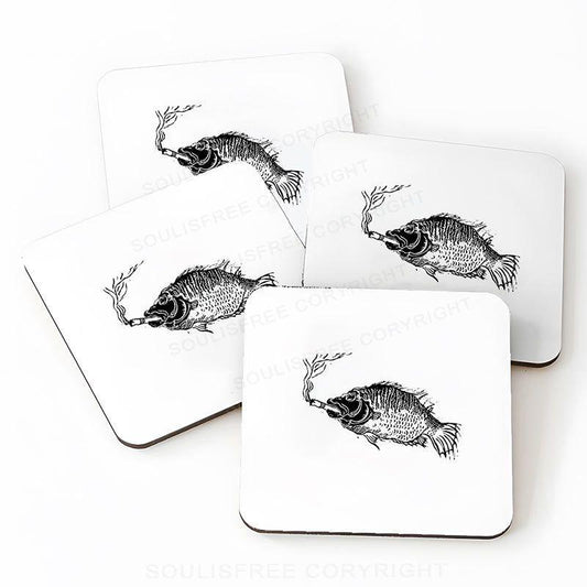 Smoking Fish Drink Coaster