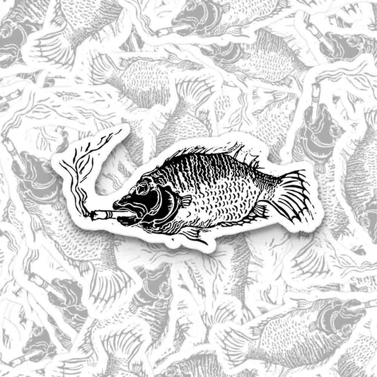 Smoking Fish 1PCS Stickers