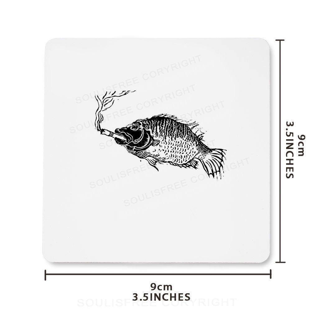 Smoking Fish Drink Coaster