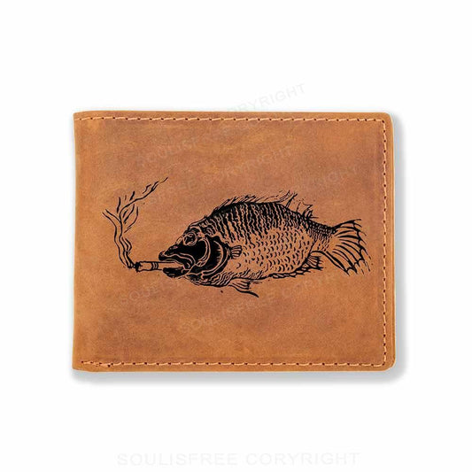 Smoking Fish Leather Wallet