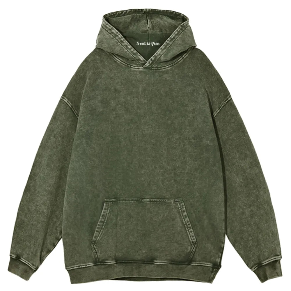 Solid Color Washed Hoodie