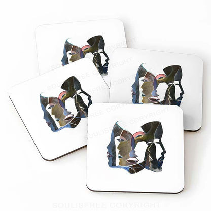 Layers of Masks Drink Coaster