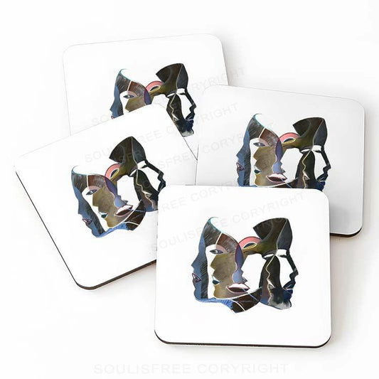 Layers of Masks Drink Coaster