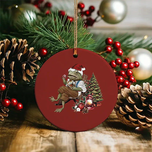 Mr. Toad Enjoying Christmas Food Ornament