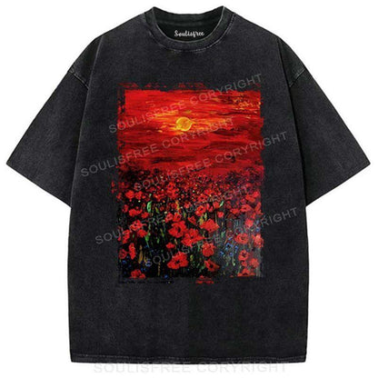 Flower Black / S Washed T-Shirts