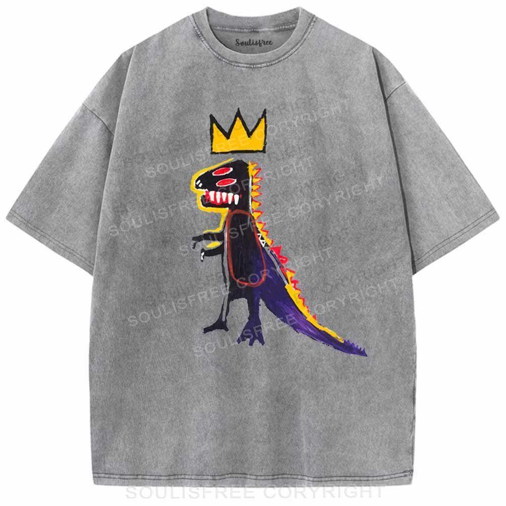 Dinosaur Grey / S Washed T-Shirts