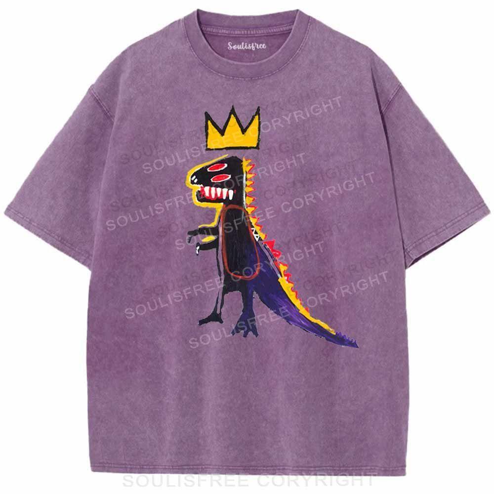 Dinosaur Purple / S Washed T-Shirts