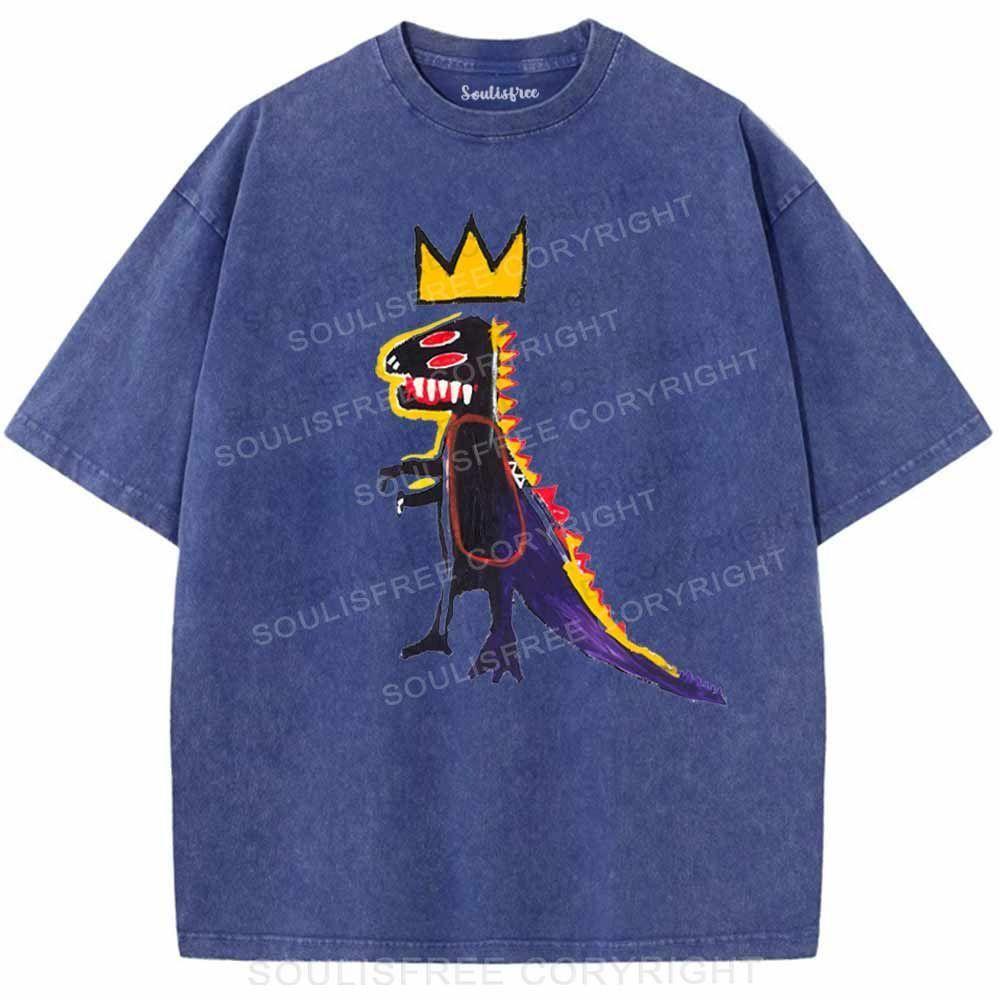 Dinosaur Blue / S Washed T-Shirts