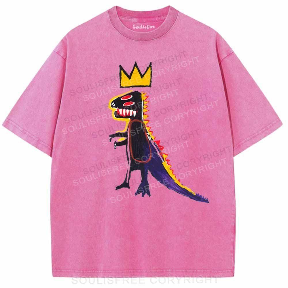 Dinosaur Rose Red / S Washed T-Shirts