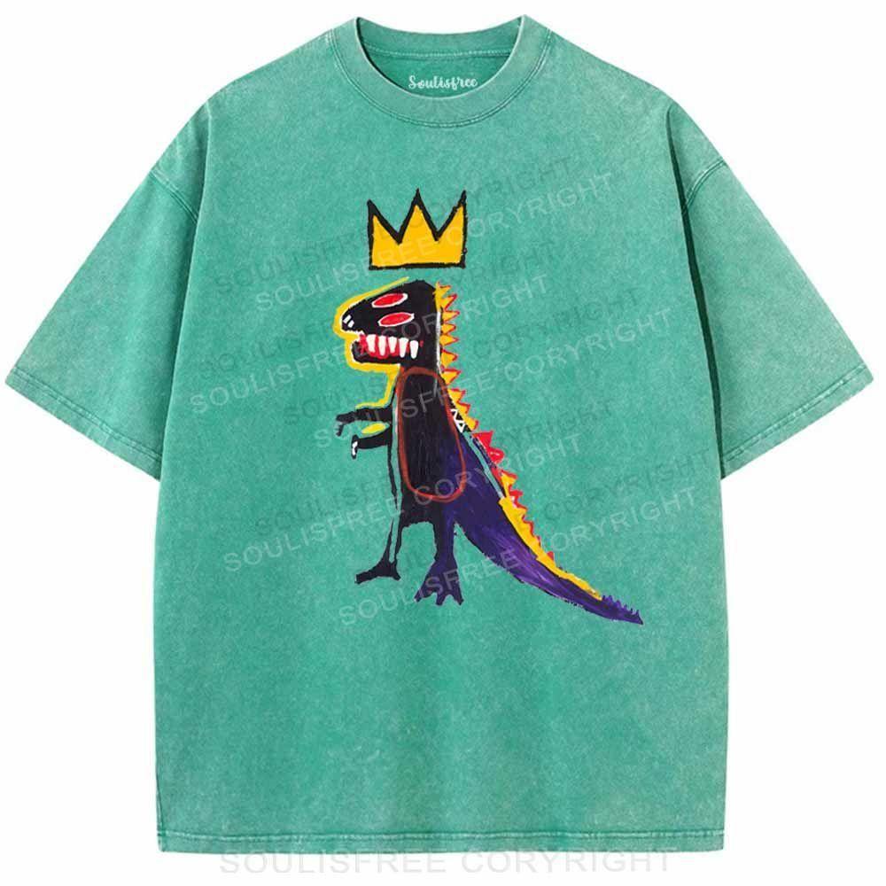 Dinosaur Grass Green / S Washed T-Shirts