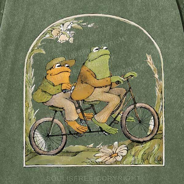 Frog Couple Washed T-Shirts