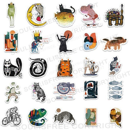 Crazy Animals 50PCS Stickers