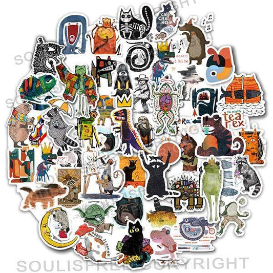 Crazy Animals 50PCS Stickers