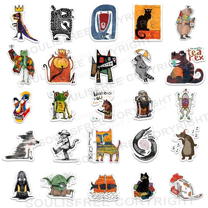 Crazy Animals 50PCS Stickers